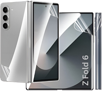 PREMBROTHERS Front and Back Screen Guard for Samsung Galaxy Z Fold 6 Glossy Unbreakable Screen Protector Hydrogel Membrane Covers Front Back and Main Screen in 3 part, Edge to Edge Coverage and Easy Installation(Pack of 1)