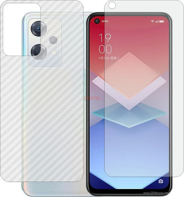 ZINGTEL Front and Back Screen Guard for OPPO K10X (Front Matte Finish & Back 3d Carbon Fiber)(Pack of 2)