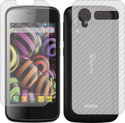 ZINGTEL Front and Back Screen Guard for INTEX CLOUD Y12 (Front Matte Finish & Back 3d Carbon Fiber)(Pack of 2)