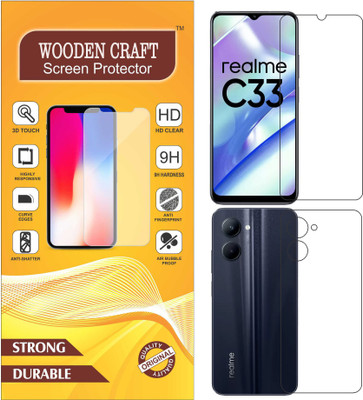 wooden craft Front and Back Screen Guard for realme C33 {Flexible}, RMX3624, C33(Pack of 2)