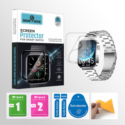 SOMTONE Front and Back Screen Guard for alt OG Supreme 1.96 inch Smartwatch 2 PROTECTOR + 2 WIPES + 2 DUST REMOVAL STICKER + 1 WIPER(Pack of 2)