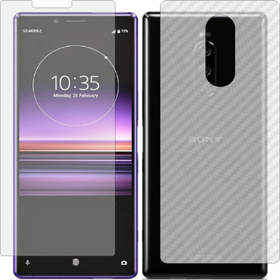 ZINGTEL Front and Back Screen Guard for SONY XPERIA 1 (Front Matte Finish & Back 3d Carbon Fiber)(Pack of 2)