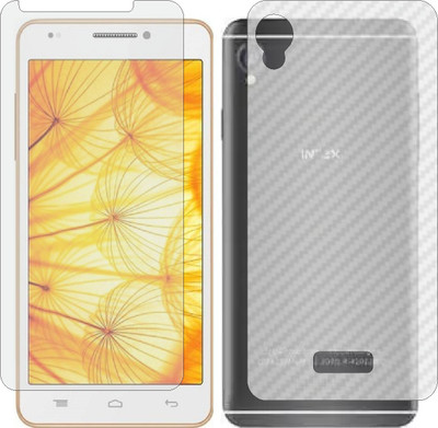 MOBART Front and Back Screen Guard for INTEX AQUA XTREME 2 (Front Matte Finish & Back 3d Carbon Fiber)(Pack of 2)