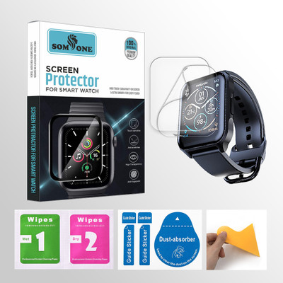 SOMTONE Front and Back Screen Guard for Motorola Moto Watch 70 1.69 inch Smartwatch 2 PROTECTOR + 2 WIPES + 2 DUST REMOVAL STICKER + 1 WIPER(Pack of 2)