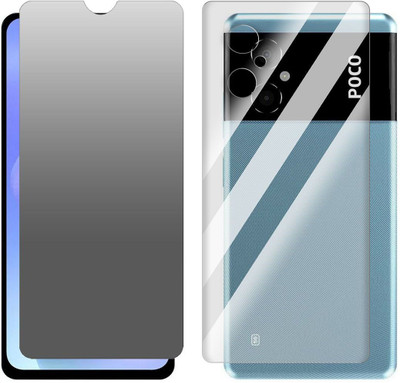 FCS Front and Back Screen Guard for Xiaomi Poco M4 5G Front+Back (Matte)(Pack of 3)