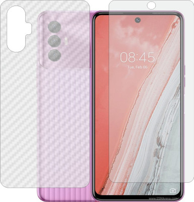 Mobling Front and Back Screen Guard for TECNO SPARK 8 PRO KG8 (Front 9H Hardness Matte & Carbon Fiber Skin for Back)(Pack of 2)