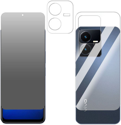 FCS Front and Back Screen Guard for Vivo Y22S Front + Back + Camera (Matte)(Pack of 3)