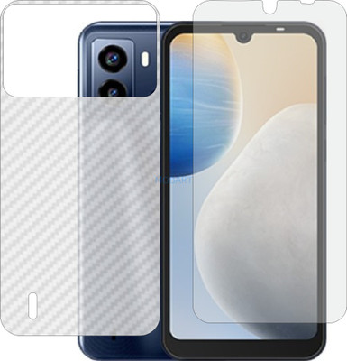 MOBART Front and Back Screen Guard for TECNO POP 6 (Front Matte Finish & Back 3d Carbon Fiber)(Pack of 2)