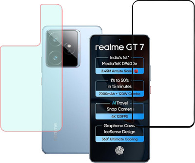 KARTRAY Front and Back Screen Guard for Realme GT 7 5G, Edge to Edge Tempered Glass, Back Screen Guard With Matte Finish(Pack of 2)