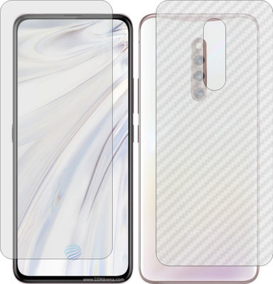 MOBART Front and Back Screen Guard for VIVO X27 PRO (Front Matte Finish & Back 3d Carbon Fiber)(Pack of 2)