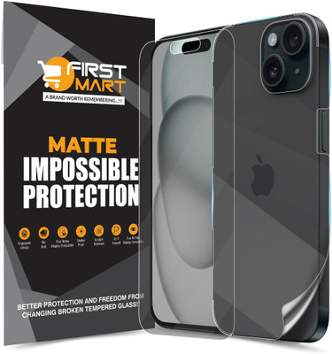 FIRST MART Front and Back Screen Guard for iPhone 15, Apple iPhone 15, Apple 15, Matte Screen Guard(Pack of 1)
