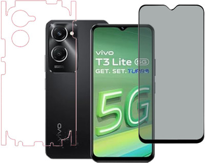 SPRITZEN Front and Back Screen Guard for Vivo T3 Lite 5G, privacy Glass, Back Screen Guard(Pack of 2)