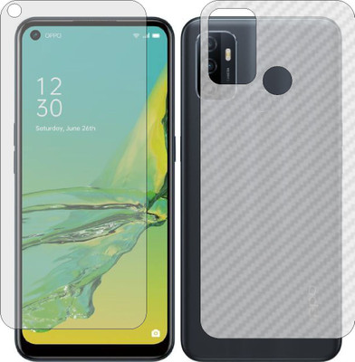 ZINGTEL Front and Back Screen Guard for OPPO A33 2020 (Front Matte Finish & Back 3d Carbon Fiber)(Pack of 2)