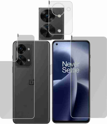 Guardor Front and Back Screen Guard for 3in1 Camera Lens Nano Glass + Anti Scratch Front & Back Guard Screen Protector for OnePlus 9RT 5g - |Front&Back + Camera Guard| 9H(Pack of 2)