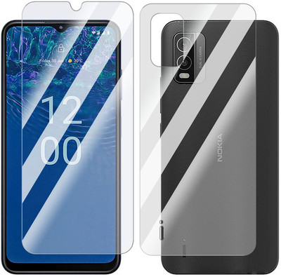 FCS Front and Back Screen Guard for Nokia C210 Front+Back (Glossy)(Pack of 2)