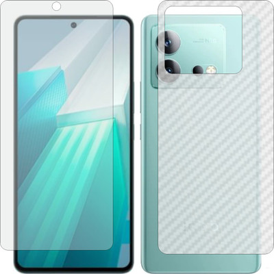 TELTREK Front and Back Screen Guard for Vivo IQOO Neo8 Pro (Matte Front & Carbon Fiber Back Skin Combo)(Pack of 2)