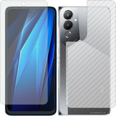 ZINGTEL Front and Back Screen Guard for TECNO LG7n (Front Matte Finish & Back 3d Carbon Fiber)(Pack of 2)