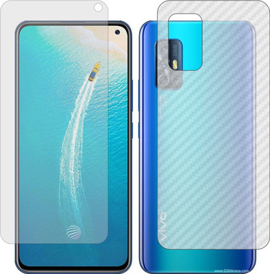MOBART Front and Back Screen Guard for VIVO V19 INDONESIA (Front Matte Finish & Back 3d Carbon Fiber)(Pack of 2)