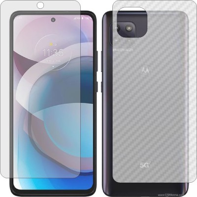 ZINGTEL Front and Back Screen Guard for MOTOROLA MOTO ONE 5G UW ACE (Front Matte Finish & Back 3d Carbon Fiber)(Pack of 2)