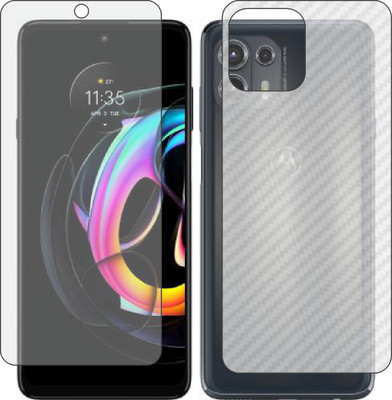 MOBART Front and Back Screen Guard for MOTOROLA EDGE20 FUSION (Front Matte Finish & Back 3d Carbon Fiber)(Pack of 2)