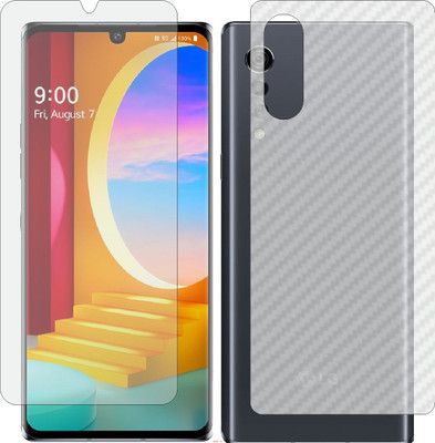 Mobling Front and Back Screen Guard for LG VELVET (Front 9H Hardness Matte & Carbon Fiber Skin for Back)(Pack of 2)
