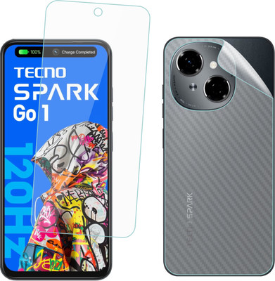 Ten To 11 Front and Back Screen Guard for Tecno Spark Go 1, Tecno Spark Go 1 [Back Carbon Fiber](Pack of 2)
