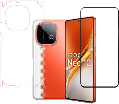 KARTRAY Front and Back Screen Guard for iQOO Neo 10 5G, Tempered Glass With Black Border, Back Screen Guard With Sides(Pack of 2)