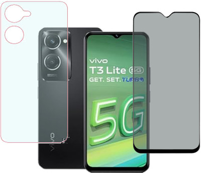 SPRITZEN Front and Back Screen Guard for Vivo T3 Lite 5G, privacy Glass, Back Screen Guard(Pack of 2)