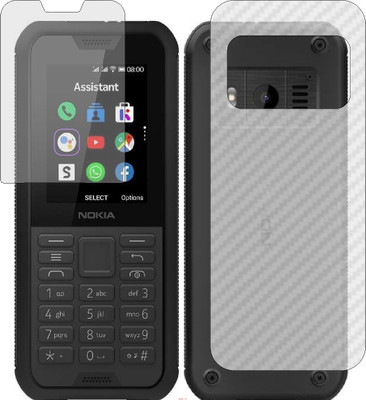 Mobling Front and Back Screen Guard for NOKIA 800 TOUGH (Front 9H Hardness Matte & Carbon Fiber Skin for Back)(Pack of 2)
