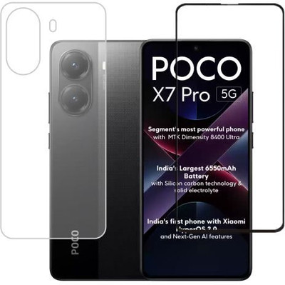 KANCHA Front and Back Screen Guard for Poco X7 pro, Poco X7 pro 5G, Poco X7 pro(Pack of 2)