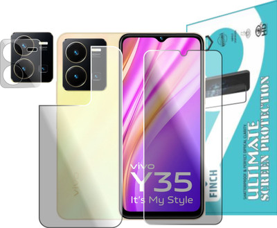 Olonga Front and Back Tempered Glass for VIVO Y35(Pack of 3)