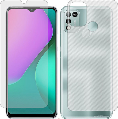 Mobling Front and Back Screen Guard for INFINIX HOT10 PLAY (Front 9H Hardness Matte & Carbon Fiber Skin for Back)(Pack of 2)