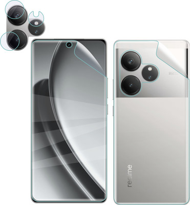 Vatsin Front and Back Screen Guard for Realme GT 6, Ultra Thin Hydrogel Soft TPU Screen Guard for Realme GT 6 [With Rear Camera Lens Guard](Pack of 3)