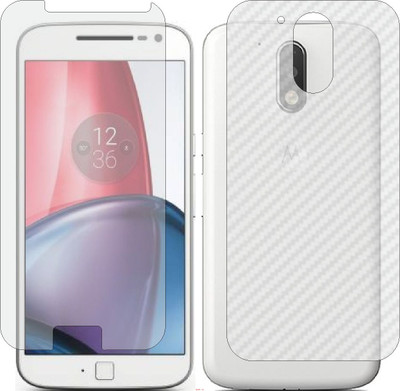 Mobling Front and Back Screen Guard for MOTOROLA XT1643 MOTO G4 PLUS (Front 9H Hardness Matte & Carbon Fiber Skin for Back)(Pack of 2)