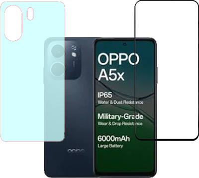 VAYUVAULT Front and Back Screen Guard for OPPO A5X 5G, Tempered Glass, Back Screen Guard Matte finish(Pack of 2)