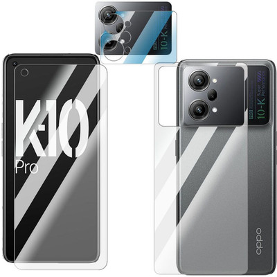 FCS Front and Back Screen Guard for Oppo K10 Pro Front+Back+Camera (Glossy)(Pack of 3)