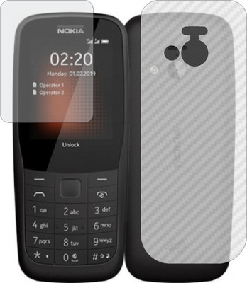 ZINGTEL Front and Back Screen Guard for NOKIA 220 DUAL SIM (Front Matte Finish & Back 3d Carbon Fiber)(Pack of 2)