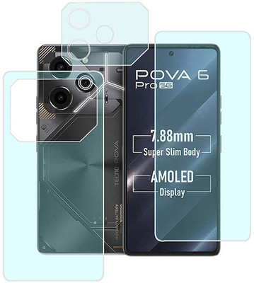 MOKPLZ Front and Back Screen Guard for TECNO POVA 6 PRO 5G(Pack of 3)