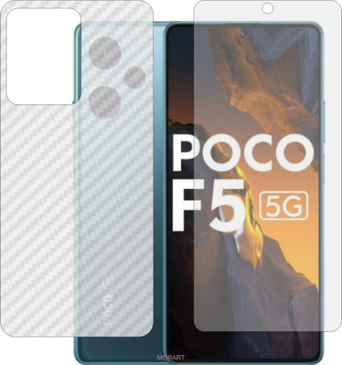 MOBART Front and Back Screen Guard for POCO F5 5G (Front Matte Finish & Back 3d Carbon Fiber)(Pack of 2)