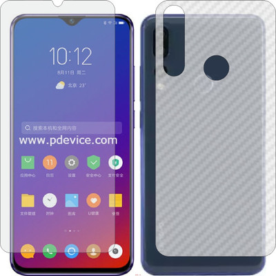 Mobling Front and Back Screen Guard for LENOVO Z5S (Front 9H Hardness Matte & Carbon Fiber Skin for Back)(Pack of 2)