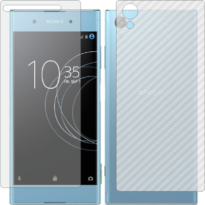 ZINGTEL Front and Back Screen Guard for SONY XA1 PLUS (Front Matte Finish & Back 3d Carbon Fiber)(Pack of 2)