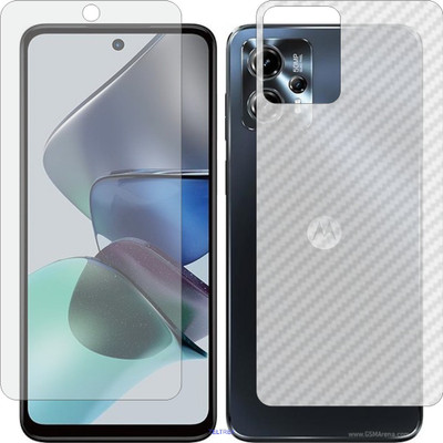 TELTREK Front and Back Screen Guard for MOTO G 23 (Front Matte Finish & Back 3d Carbon Fiber)(Pack of 2)