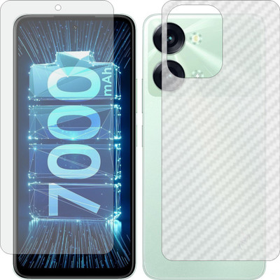 ZINGTEL Front and Back Screen Guard for Itel P40 Plus P683L (Matte Front & Carbon Fiber Back Skin Combo)(Pack of 2)