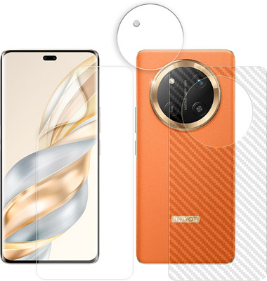 SOMTONE Front and Back Screen Guard for Honor X60 Pro 5G Tempered Glass Screen Protector | Anti-Scratch | Edge to Edge Full Coverage | 9H Hardness ( 1 HYDROGEL SCREEN PROTECTOR + 1 CARBON FIBER SKIN + 1 CAMERA LENS PROTECTOR )(Pack of 1)