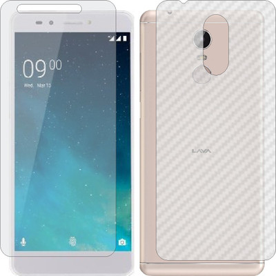 ZINGTEL Front and Back Screen Guard for LAVA Z25 (Front Matte Finish & Back 3d Carbon Fiber)(Pack of 2)