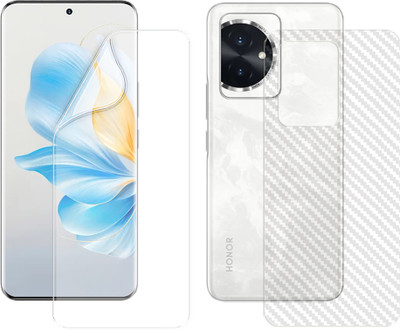 SOMTONE Front and Back Screen Guard for Honor 100 5G (1 HYDROGEL SCREEN PROTECTOR WITH 1 CARBON FIBER SKIN)(Pack of 2)