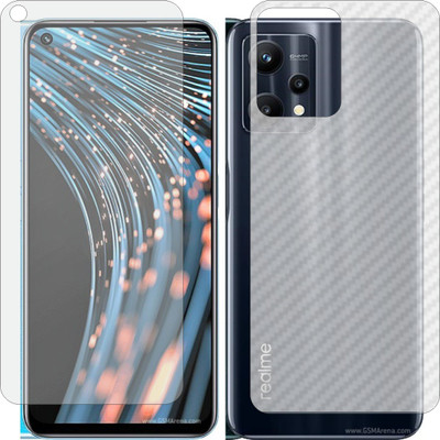 ZINGTEL Front and Back Screen Guard for REALME V25 RMX3143 (Front Matte Finish & Back 3d Carbon Fiber)(Pack of 2)