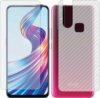 ZINGTEL Front and Back Screen Guard for VIVO V15 (Front Matte Finish & Back 3d Carbon Fiber)(Pack of 2)
