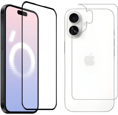 GLAMEECH Front and Back Screen Guard for Iphone 16, I Phone 16, New Iphone 16, Iphone16(Pack of 2)