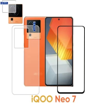 RapTag Front and Back Tempered Glass for Vivo iQoo Neo 7 5G [Bubble Proof] [Transparent] [Anti Scratch].91.08(Pack of 2)